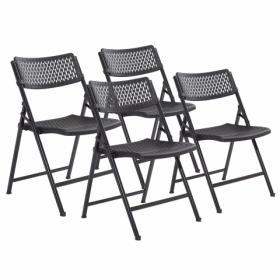 NPS® AirFlex Series Premium Polypropylene Folding Chair, Black (Pack of 4)