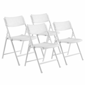 NPS® AirFlex Series Premium Polypropylene Folding Chair, White (Pack of 4)