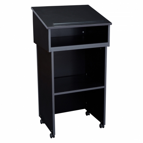 Oklahoma Sound® Tabletop Lectern with AV Cart/Lectern Black