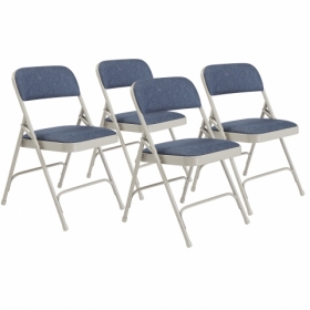 NPS® 2200 Series Deluxe Fabric Upholstered Double Hinge Premium Folding Chair,