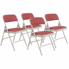 NPS® 2200 Series Deluxe Fabric Upholstered Double Hinge Premium Folding Chair,