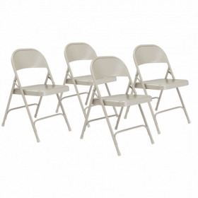 NPS® 50 Series All-Steel Folding Chair, Grey (Pack of 4)