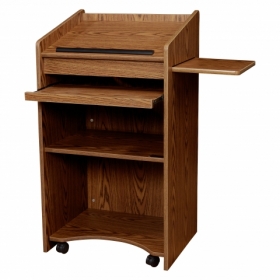 Oklahoma Sound® Aristocrat Non-Sound Lectern, Medium Oak