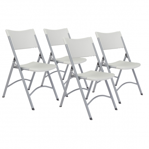 NPS® 600 Series Heavy Duty Plastic Folding Chair, Speckled Grey (Pack of 4)