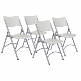 NPS® 600 Series Heavy Duty Plastic Folding Chair, Speckled Grey (Pack of 4)