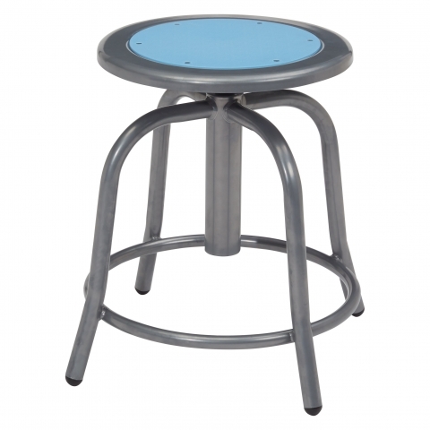 NPSÂ® 18â - 24â Height Adjustable Swivel Stool, Blueberry Seat and Grey Fram