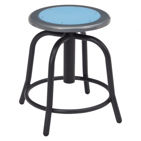 NPSÂ® 18â - 24â Height Adjustable Swivel Stool, Blueberry Seat and Black Fra