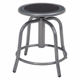 NPS® 18” - 24” Height Adjustable Swivel Stool, Black Seat and Grey Frame