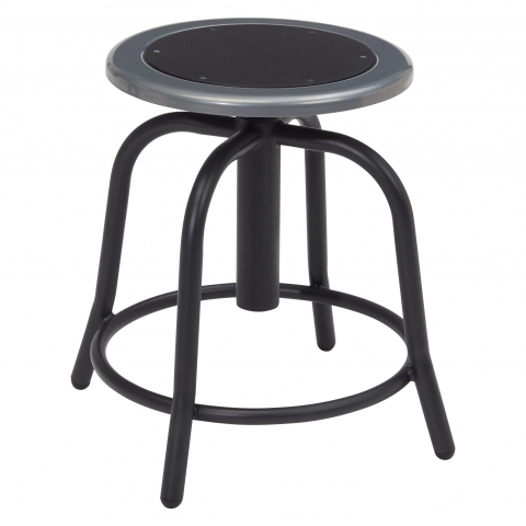 NPSÂ® 18â - 24â Height Adjustable Swivel Stool, Black Seat and Black Frame