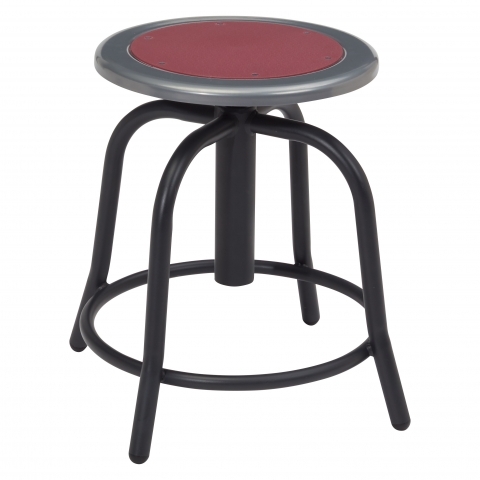 NPS® 18” - 24” Height Adjustable Swivel Stool, Burgundy Seat and Black Fram