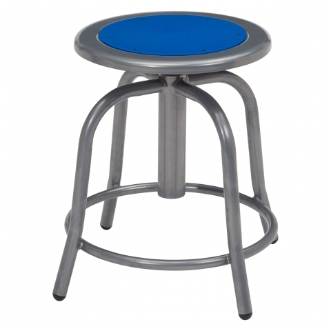 NPSÂ® 18â - 24â Height Adjustable Swivel Stool, Persian Blue Seat and Grey F