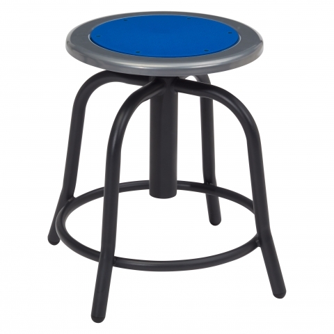 NPSÂ® 18â - 24â Height Adjustable Swivel Stool, Persian Blue Seat and Black