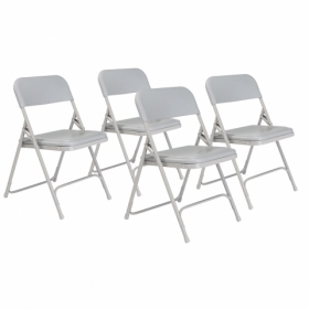 NPS® 800 Series Premium Lightweight Plastic Folding Chair, Grey (Pack of 4)