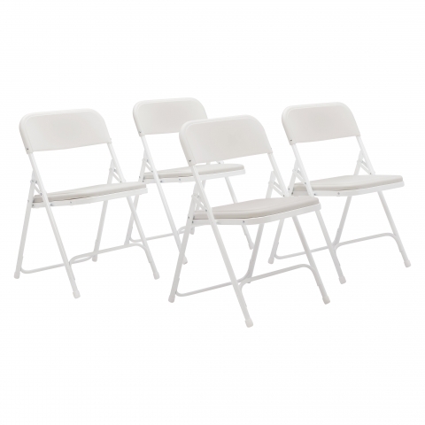 NPSÂ® 800 Series Premium Lightweight Plastic Folding Chair, Bright White (Pack o