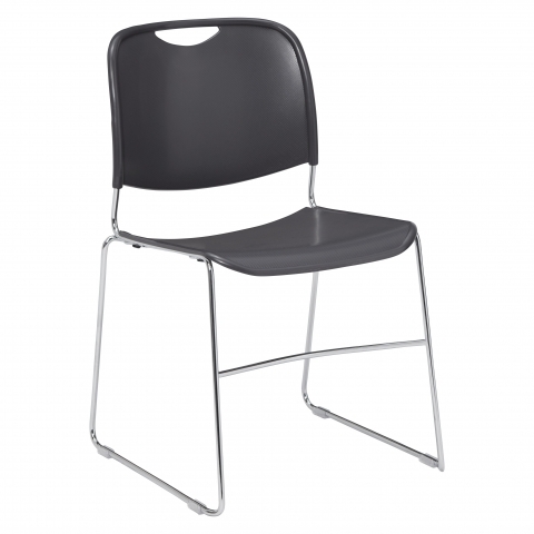 NPSÂ® 8500 Series Ultra-Compact Plastic Stack Chair, Gunmetal