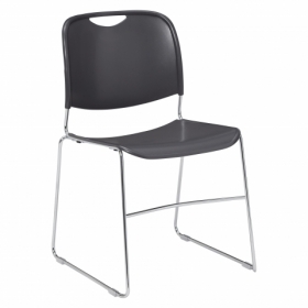 NPS® 8500 Series Ultra-Compact Plastic Stack Chair, Gunmetal