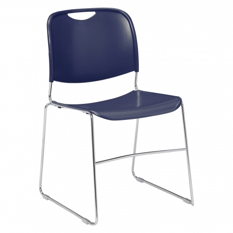 NPSÂ® 8500 Series Ultra-Compact Plastic Stack Chair, Navy Blue