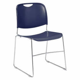 NPS® 8500 Series Ultra-Compact Plastic Stack Chair, Navy Blue
