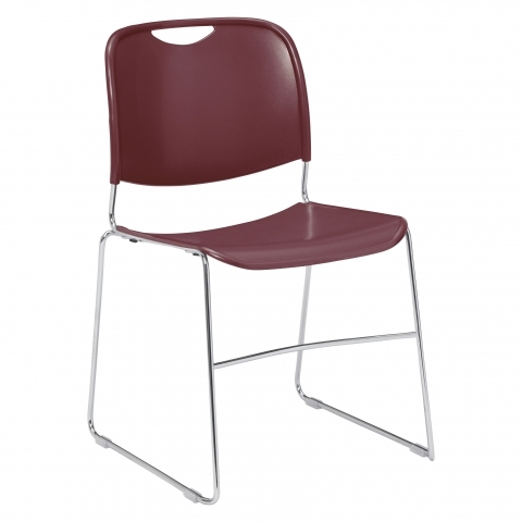 NPSÂ® 8500 Series Ultra-Compact Plastic Stack Chair, Wine