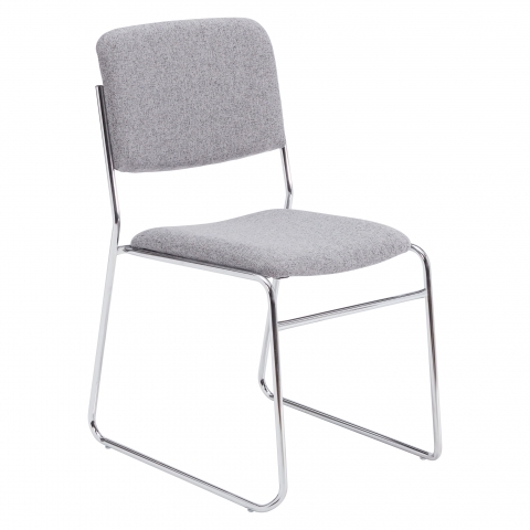 NPSÂ® 8600 Series Fabric Padded Signature Stack Chair, Classic Grey