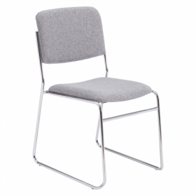 NPS® 8600 Series Fabric Padded Signature Stack Chair, Classic Grey