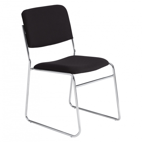 NPSÂ® 8600 Series Fabric Padded Signature Stack Chair, Ebony Black