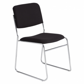 NPS® 8600 Series Fabric Padded Signature Stack Chair, Ebony Black