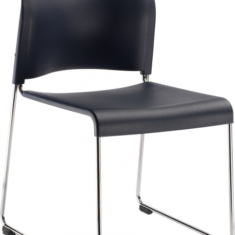 NPSÂ® Cafetorium Plastic Stack Chair, Navy