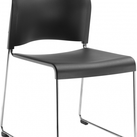NPSÂ® 8800 Series Cafetorium Plastic Stack Chair, Charcoal
