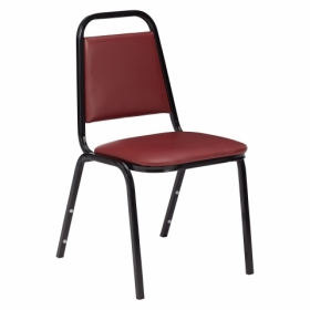 BASICS by NPS ® 9100 Series Vinyl Upholstered Stack Chair, Pleasant Burgundy Se