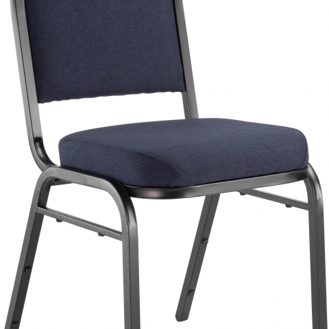 NPSÂ® 9200 Series Premium Fabric Upholstered Stack Chair, Midnight Blue Seat/ Bl