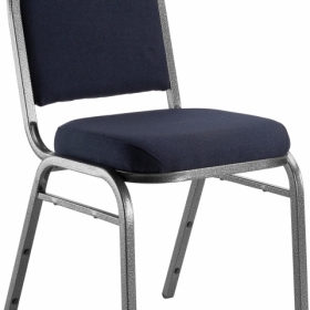 NPS® 9200 Series Premium Fabric Upholstered Stack Chair, Midnight Blue Seat/ Si