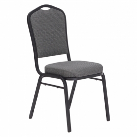 NPS® 9300 Series Deluxe Fabric Upholstered Stack Chair, Natural Greystone Seat/