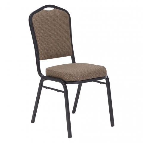 NPSÂ® 9300 Series Deluxe Fabric Upholstered Stack Chair, Natural Taupe Seat/Blac