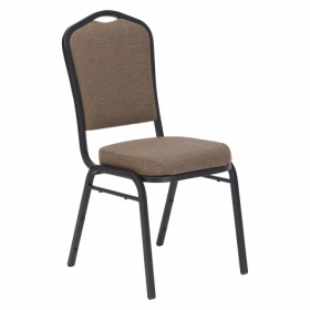 NPS® 9300 Series Deluxe Fabric Upholstered Stack Chair, Natural Taupe Seat/Blac