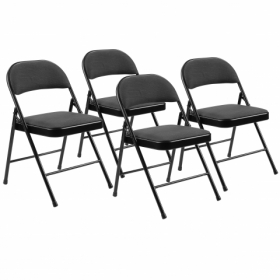 BASICS by NPS ® 900 Series Fabric Padded Folding Chair, Star Trail Black  (Pack