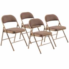 BASICS by NPS ® 900 Series Fabric Padded Folding Chair, Star Trail Brown (Pack