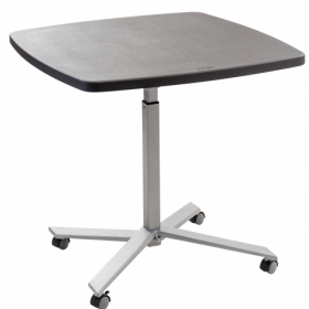 NPS® Café Time Adjustable-Height Table, Charcoal Slate Top & Silver Frame