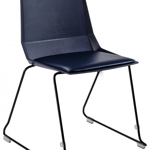 NPSÂ® LÅ«vraFlex Chair, Poly Back/Padded Seat