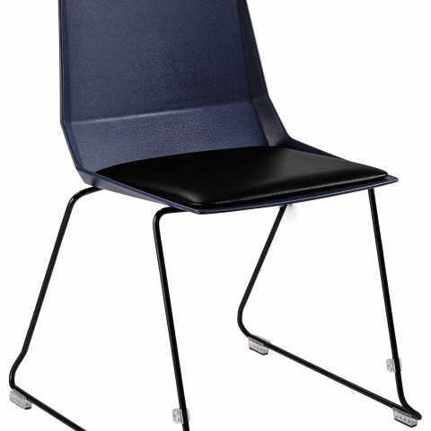 NPSÂ® LÅ«vraFlex Chair, Poly Back/Padded Seat