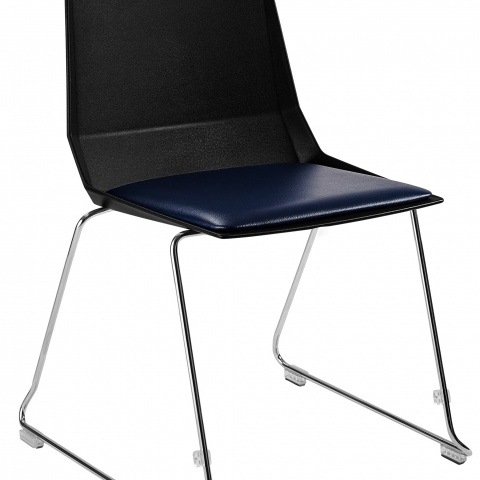 NPSÂ® LÅ«vraFlex Chair, Poly Back/Padded Seat