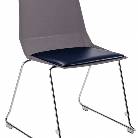 NPSÂ® LÅ«vraFlex Chair, Poly Back/Padded Seat