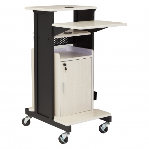 Oklahoma SoundÂ® Premium Plus Presentation Cart with Storage Cabinet