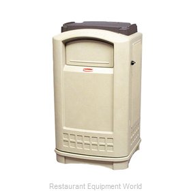 Rubbermaid FG396300BEIG Trash Receptacle, Outdoor/Indoor