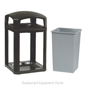 Rubbermaid FG397000BLA Trash Receptacle, Outdoor/Indoor