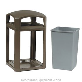 Rubbermaid FG397000SBLE Trash Receptacle, Outdoor/Indoor