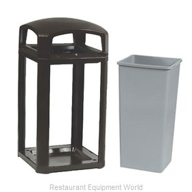 Rubbermaid FG397500BLA Trash Receptacle, Outdoor/Indoor