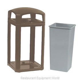 Rubbermaid FG397500SBLE Trash Receptacle, Outdoor/Indoor