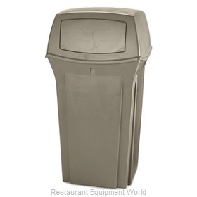 Rubbermaid FG843088BEIG Trash Receptacle, Outdoor/Indoor