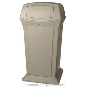 Rubbermaid FG917500BEIG Trash Receptacle, Outdoor/Indoor